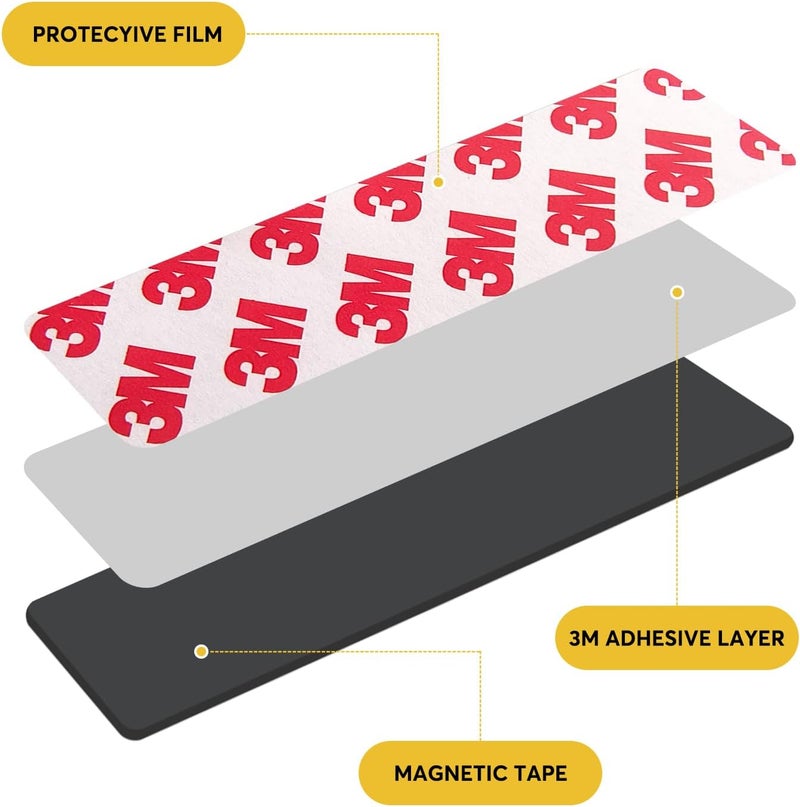 STTMGN Magnetic Tape with 3M Strong Adhesive Backing,2x4" 5PCS,Flexible Self Adhesive Magnets, Flat Sticky Magnet Tape Strips,Available for Craft,DIY Projects,Kitchen,Whiteboard etc - Image 5